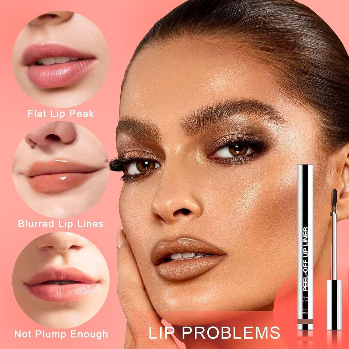 Peel Off Lip Liner Stain - Long Lasting Natural Lip Stain Transfer-proof Lip Liner, Moisturizing Waterproof Lip Gloss Stain, Highly Pigmented Color for All Skin, Ideal Gifts for Women (Mauve)