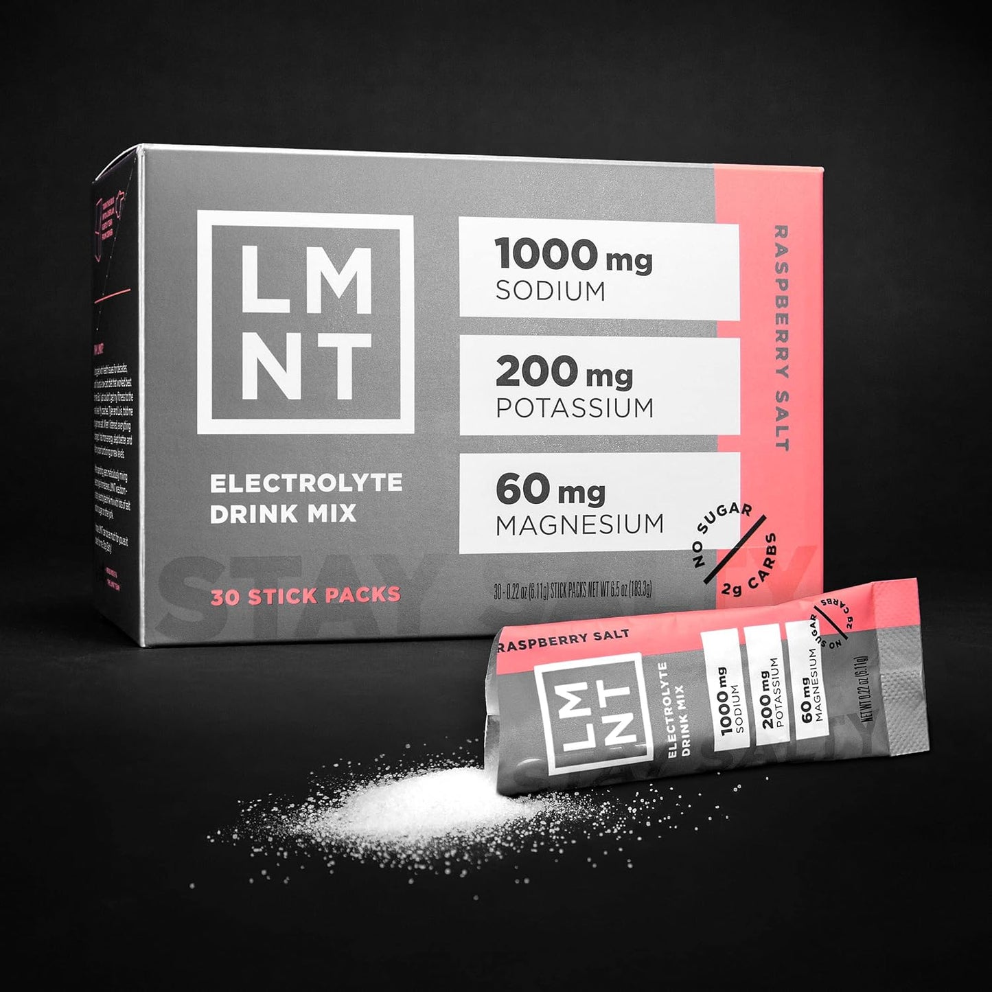 Drink LMNT Zero Sugar Electrolytes - Raspberry Salt | Drink Mix | 30-Count