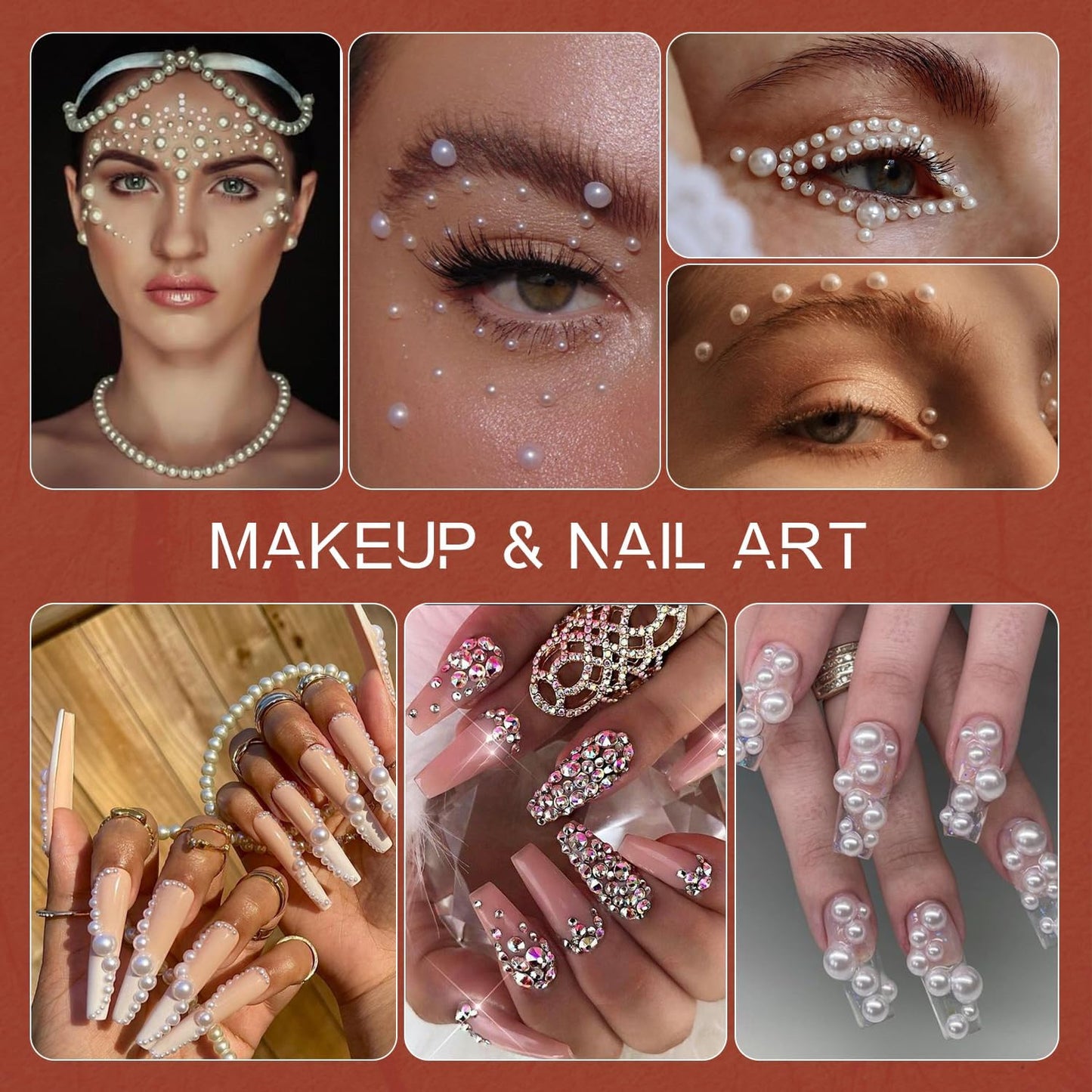 80g Flatback Pearls and Rhinestones for Crafting, Dark Blue 3-10mm Resin Rhinestones and Half Pearls for Bedazzling, Nail Art and Dec with 3pcs 10ml B7000 Jewelry Glue, Tweezer and Pickup Pencil