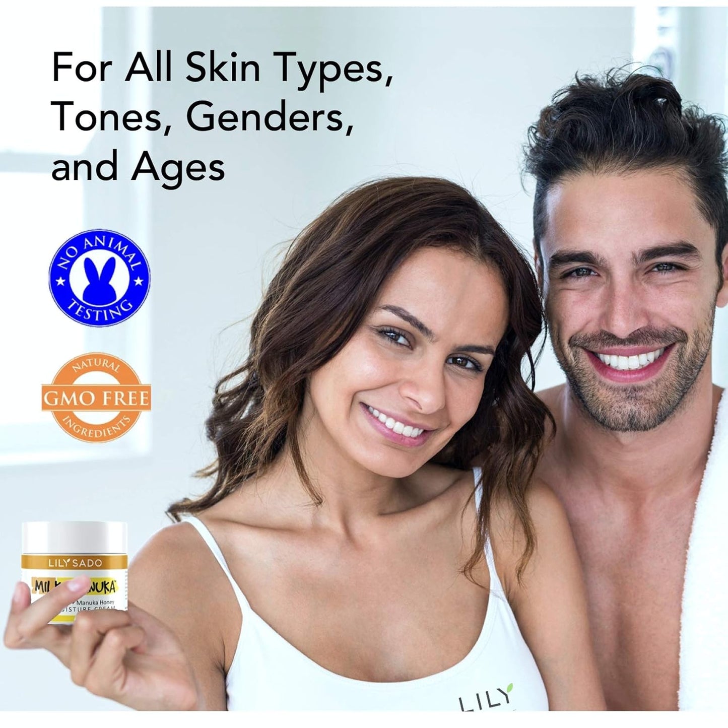 LILY SADO MILK+MANUKA™ Coconut Milk and Manuka Honey Natural Face Moisturizer - Non Greasy Organic Facial Cream with Cocoa Butter and Gotu Kola - Amazing Anti-aging Formula