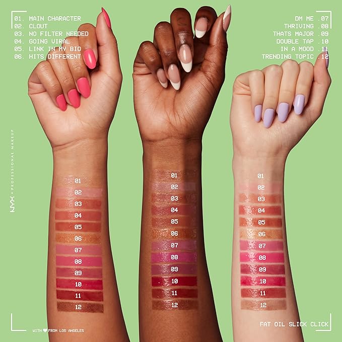 NYX PROFESSIONAL MAKEUP Fat Oil Slick Click, Lightweight, Buildable, Pigmented Vegan Lip Balm - Main Character