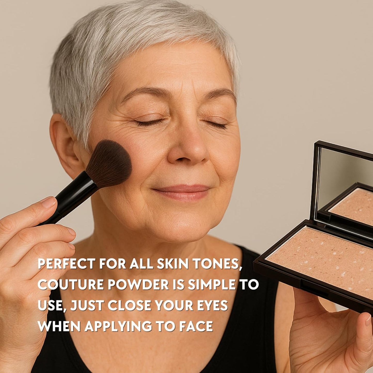 Ready to Wear Lasting Couture Finish - Color Correcting Powder Makeup Compact, Universal Correcting Foundation - Deluxe Size