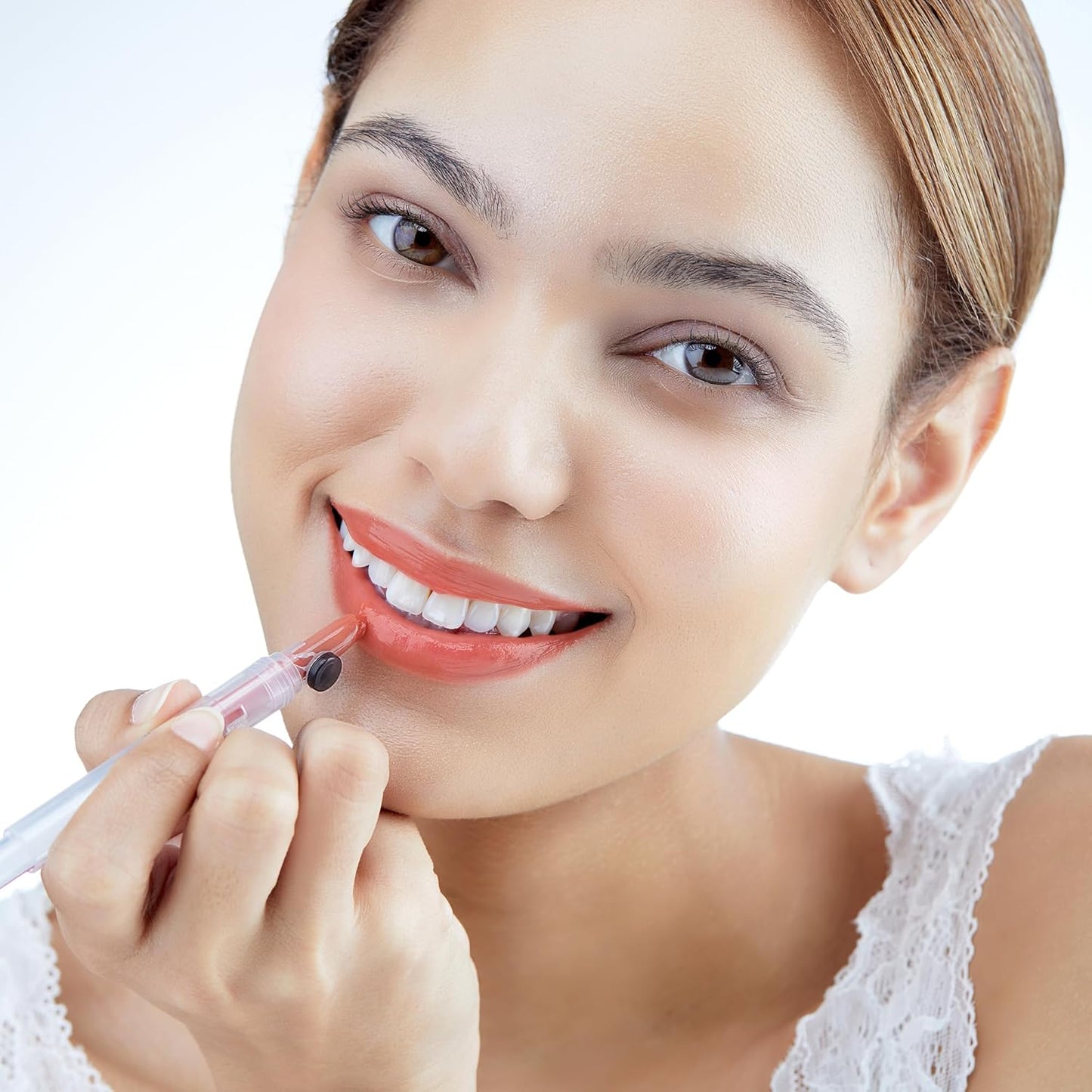 One-Touch Retractable Tinted Lip Balm, Moisturizing Lip Gloss with Menthol (Rose Pink) Korean Lip Care