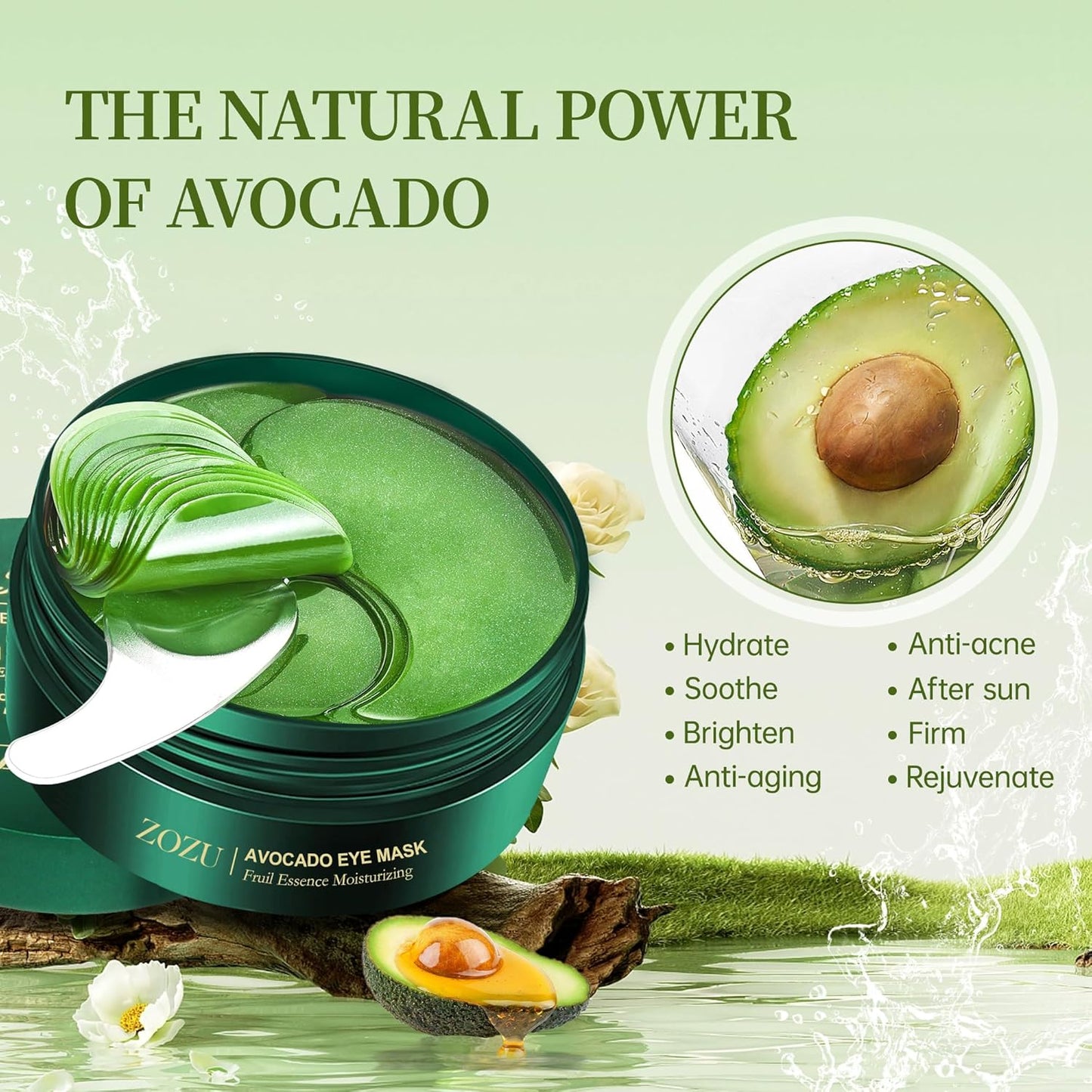 OFUN 60 Count Under Eye Masks, Hydrating Mask Skincare, Eye Patches for Puffy Eyes, Dark Circles and Puffiness, Gel Pads for Eye Bags and Wrinkles Under Eye Treatment