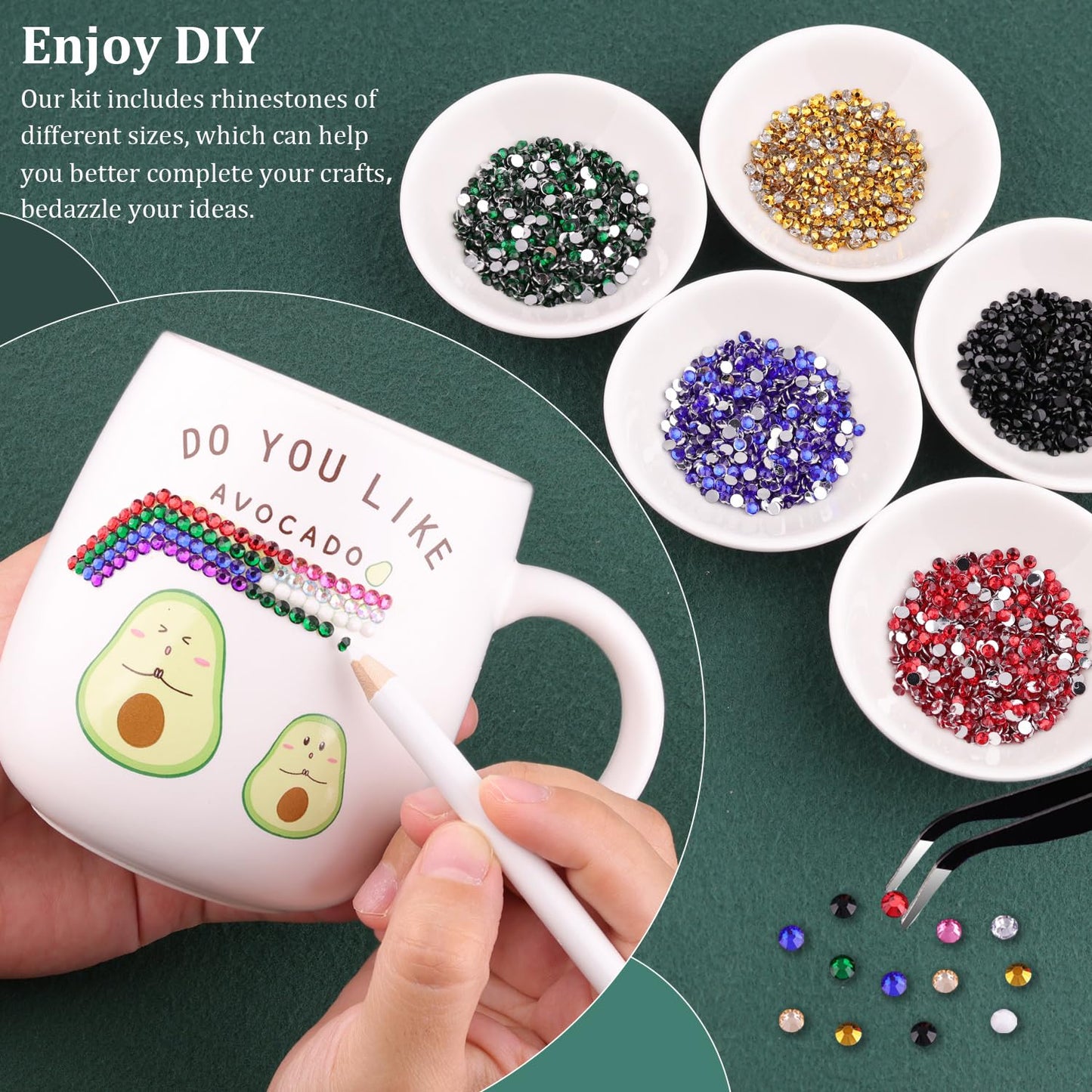 Resin Rhinestones for Crafting with B7000 Jewelry Glue, 1 Box Mix Colors 3mm Flatback Crystals with 3Pcs 10ml Glue for Bedazzling Crafts DIY Nail Art Makeup，Non Hotfix Gems for Clothing Shoes