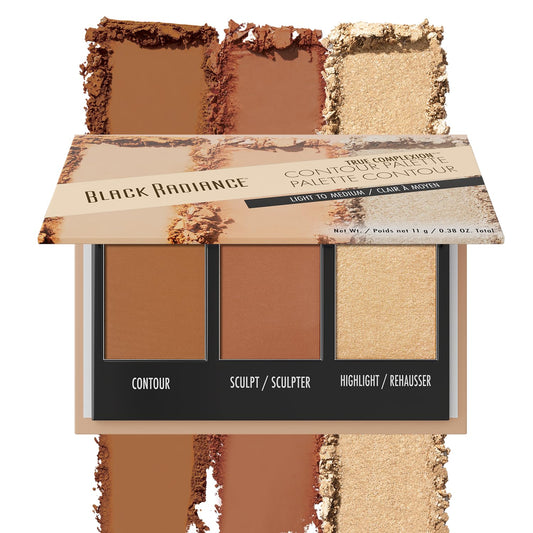 Black Radiance True Complexion Contour Palette, Light to Medium, 0.38 Ounce