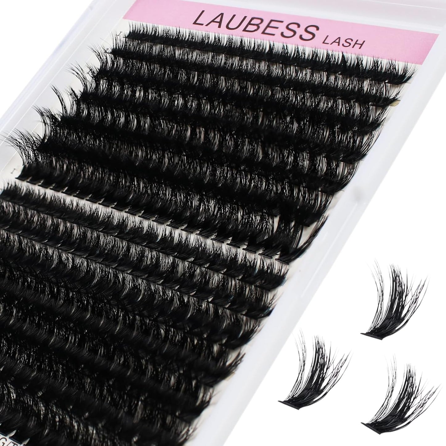 Lash Clusters LAUBESS Individual Lashes Waterproof Eyelash Clusters Mixed Tray Cluster Eyelash Extensions Soft Cluster Lashes for Beginners(60D/80D-0.07D-8-18(3D)
