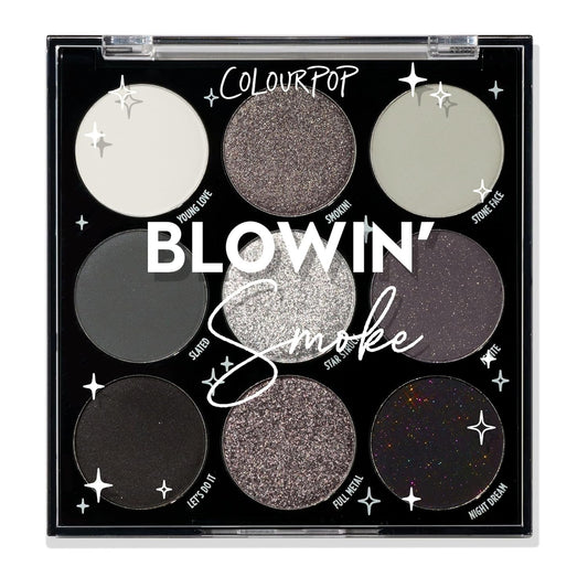 ColourPop Blowin' Smoke Eyeshadow Palette - Silver & Smokey Eye Eyeshadow Palette with Metallic & Matte Finishes - High-Pigment Eye Makeup with Long-Wearing Formula (0.3 oz)