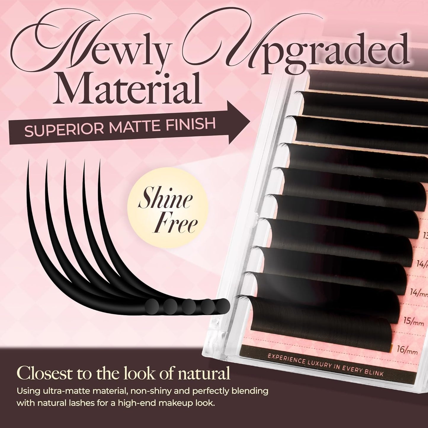 LASHVIEW Volume Lash Extensions 0.03-0.20 J/B/L/C/CC/D Curl 8-16mm Mixed & Single Length Tray, Soft Matte Dark Professional Eyelashes Extension(0.05 D 12mm)