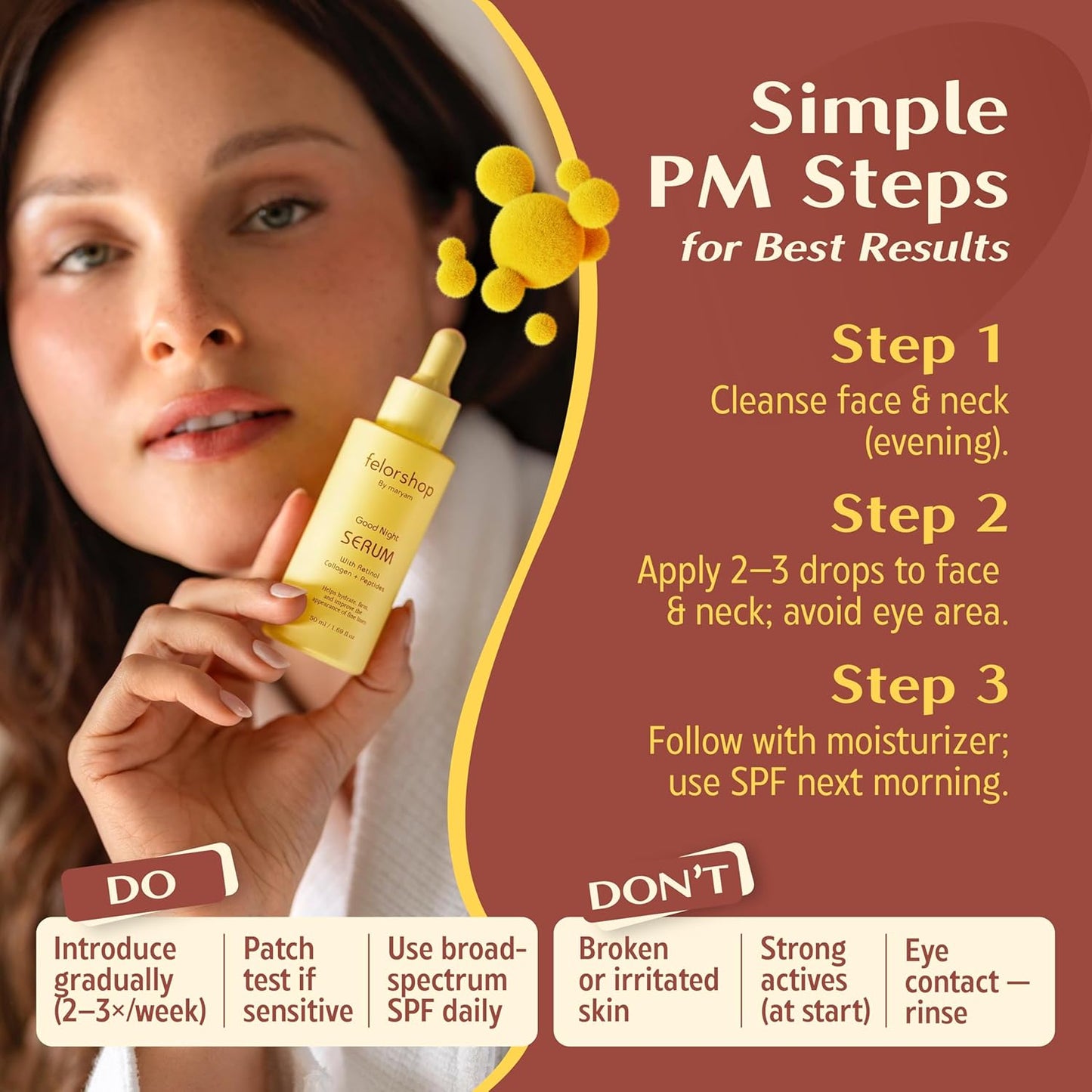 Good Night Collagen Serum with Retinol & Peptides | Anti-Aging Night Treatment | 50ml