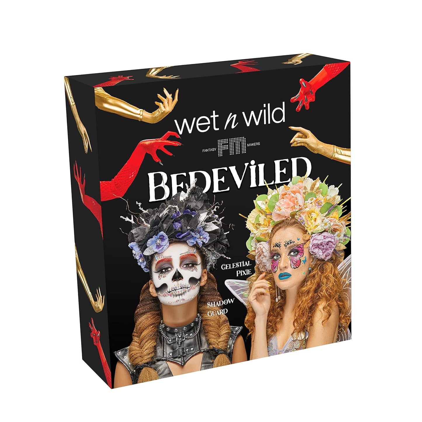 wet n wild Fantasy Makers Bedeviled Halloween PR Box - Makeup Set with Versatile Brushes, Unique Sponges,Vibrant Buildable & Blendable Palettes, & Lip Glosses for Unique Looks, Cruelty-Free & Vegan