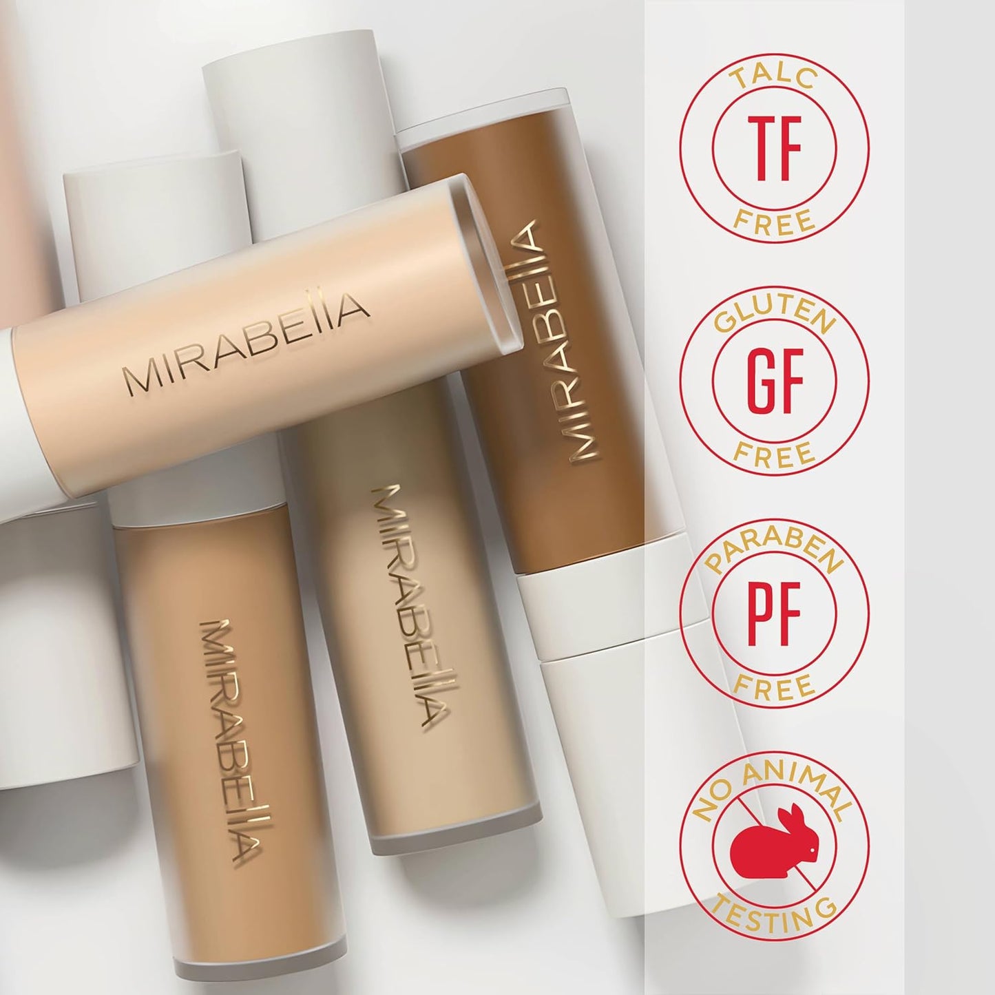 Mirabella Invincible For All Perfecting Under Eye Concealer Full Coverage - Hydrating Makeup Concealer for Dark Circles, Fine Lines & Wrinkles w/Hyaluronic Acid - Ivory I30