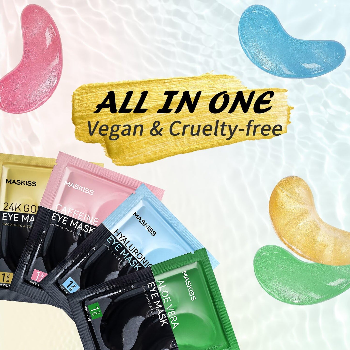 Under Eye Patches(25 Pairs), 24K Gold, Caffeine, Hyaluronic Acid, Aloe Vera Eye Masks for Dark Circles Puffy Eyes Undereye Bags, Eye Skin Care Gift Set for Bachelorette Party Favors