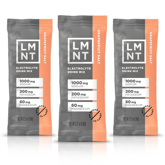 LMNT Zero Sugar Electrolytes - Grapefruit Salt | Drink Mix | 30 Count