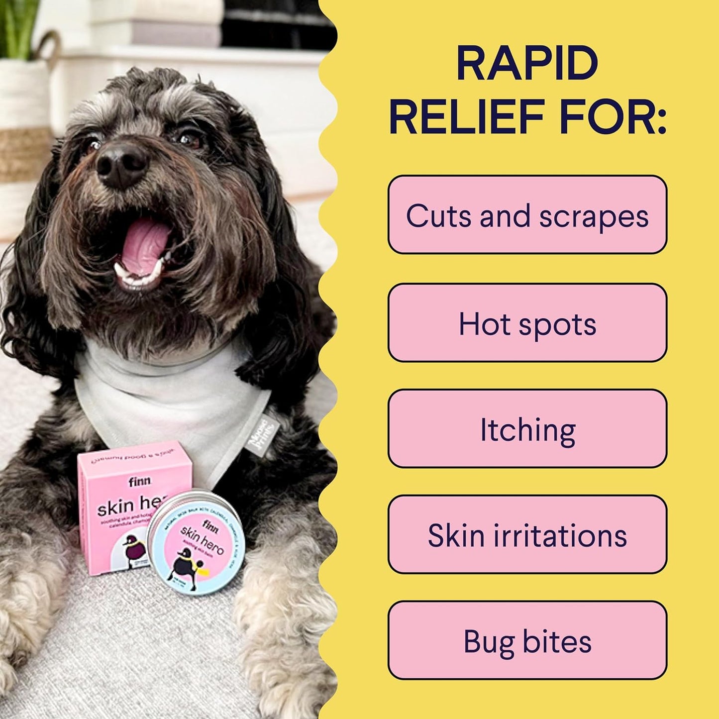 Finn Skin Hero | Revitalizing Natural Dog Skin Balm | Soothes, Strengthens & Protects from Hot Spots, Itching and Irritation - 1.75 oz