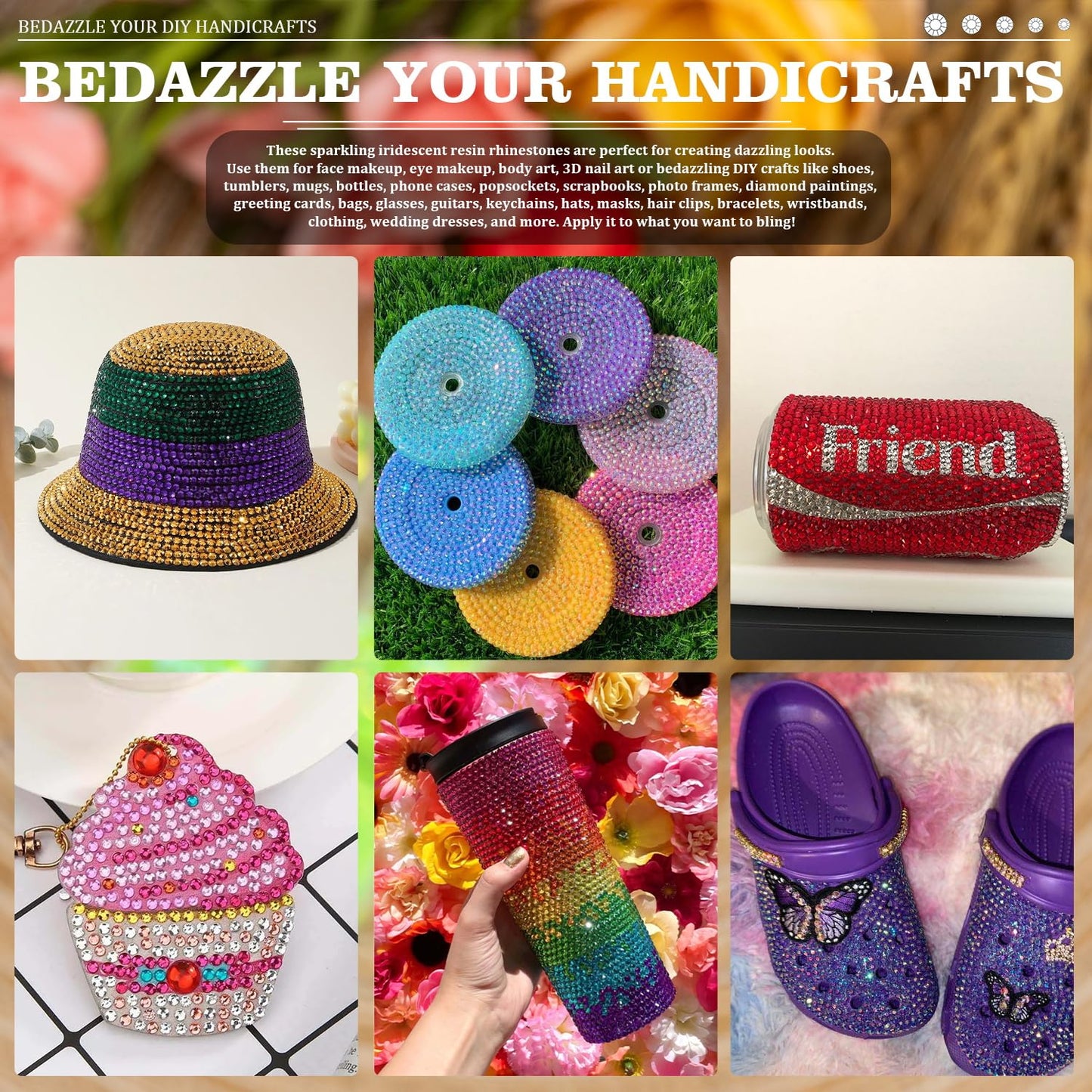 Resin Rhinestones Crafting, 2/3/4/5/6mm Flatback Jelly Rhinestones, 2 Boxes Transparent Lavender Purple AB Non Hotfix Gems for Bedazzling Crafts Mugs Tumblers Clothes Makeup Nail