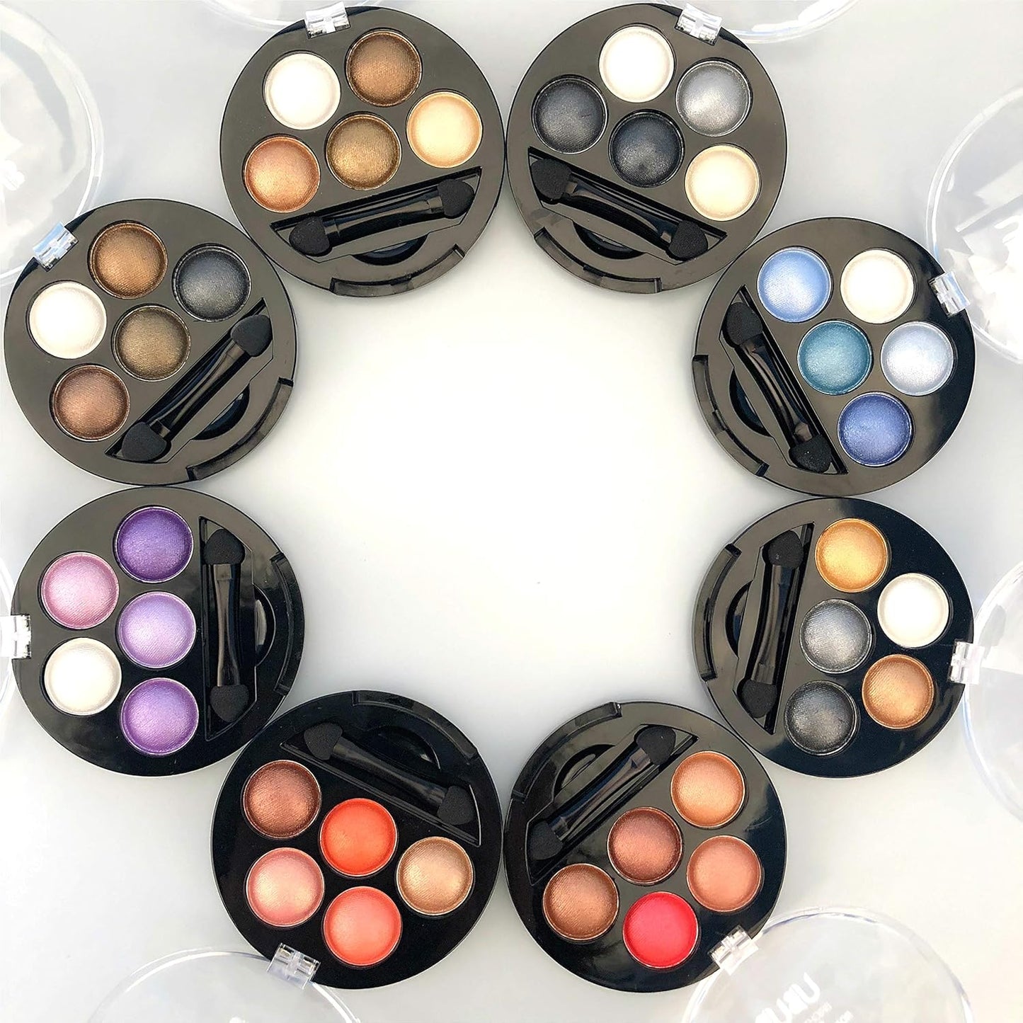 Mallofusa 5 Colors Eye Shadow Palette Powder Glitter Metallic Shimmer Makeup Palette Charming Highlight Look (Nature) 4.7oz