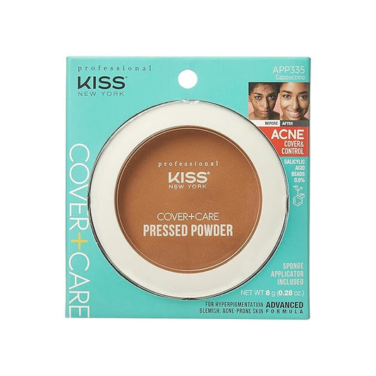 KISS Cover and Care Acne Control Pressed Powder Shine Free Face Light Weight Makeup Setting Powder - APP335 (Cappuccino)