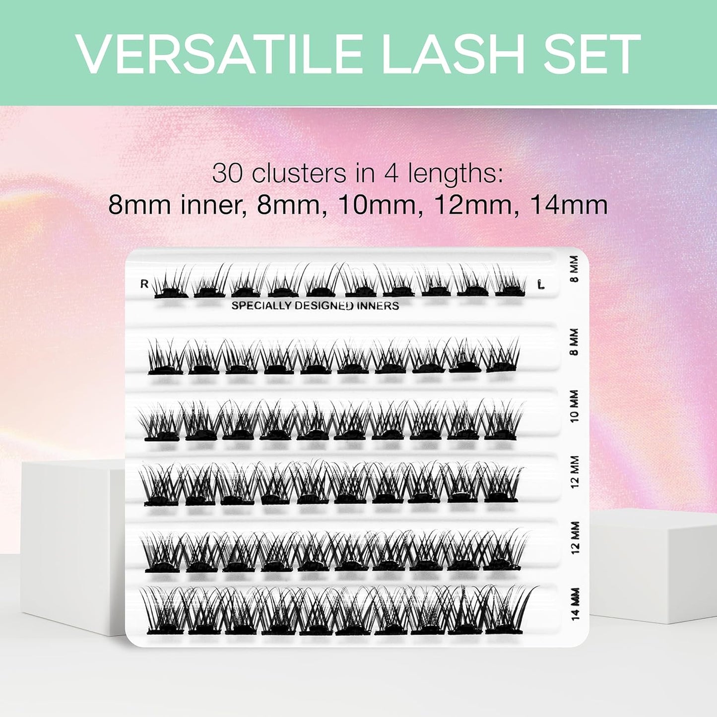 Ardell Press On Lashes Wispies Natural – Pre Glued Lash Clusters for All-Day Wear, No Glue Needed, 60 ct