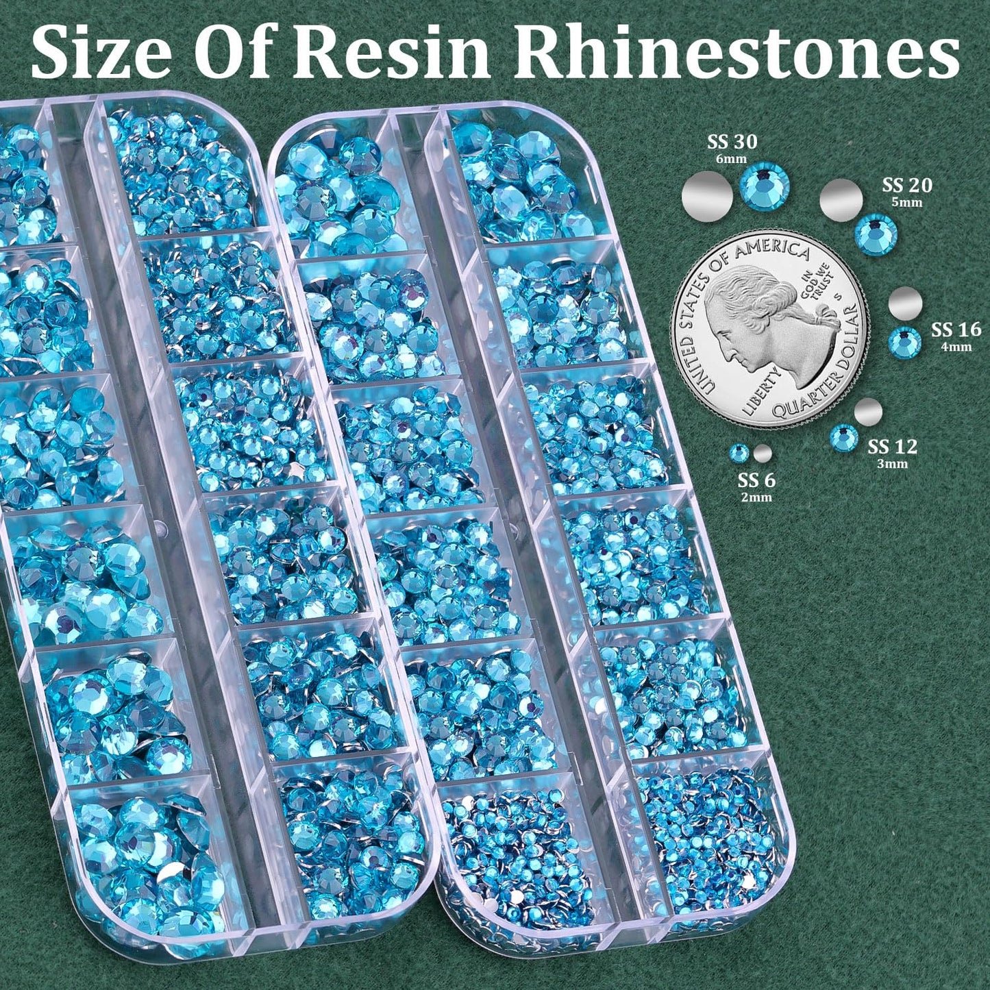 Resin Rhinestones for Crafting with B7000 Jewelry Glue, 2 Boxes Indicolite Flatback Crystals with 3Pcs 10ml Glue for Bedazzling Crafts DIY Nail Art Makeup，Non Hotfix Gems for Clothing Shoes