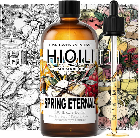 HIQILI Spring Eternal Fragrance Oil for Candle & Soap Making, Inspired by Gtal L.Chevre-feuille, Add to Air Freshener Spray, Essential Oil Diffuser, Honeysuckle - 5.07 Fl Oz