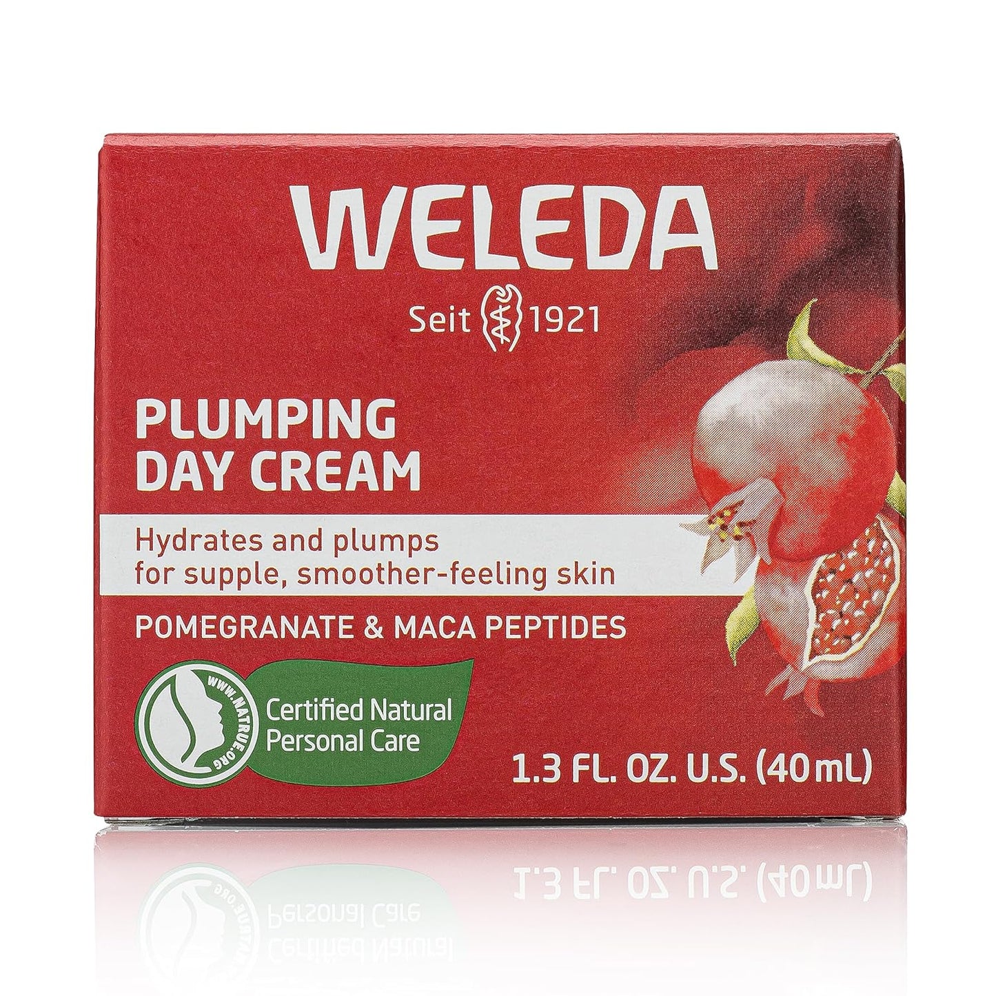 Weleda Face Care Plumping Day Cream, 1.3 Fluid Ounce, Plant Rich Moisturizer with Pomegranate and Maca Root Peptides