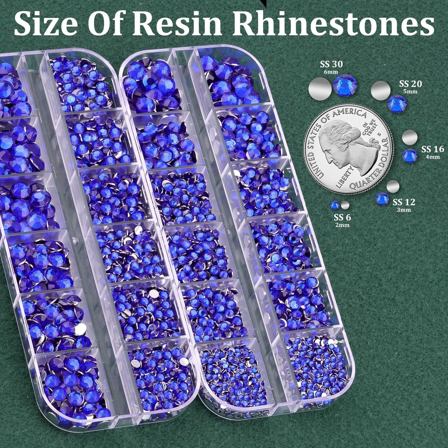 Resin Rhinestones for Crafting with B7000 Jewelry Glue, 2 Boxes Blue Rhinestones Flatback Crystals with 3Pcs 10ml Glue for Bedazzling Crafts DIY Nail Art Makeup, Gems for Clothing Shoes