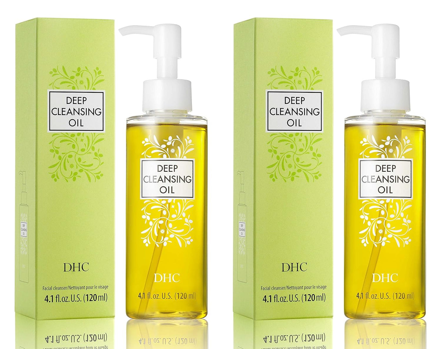 DHC Deep Cleansing Oil Medium 2 pack, Facial Cleansing Oil, Makeup Remover, Cleanses without Clogging Pores, Residue-Free, Fragrance and Colorant Free, All Skin Types, 4.1 fl. oz.