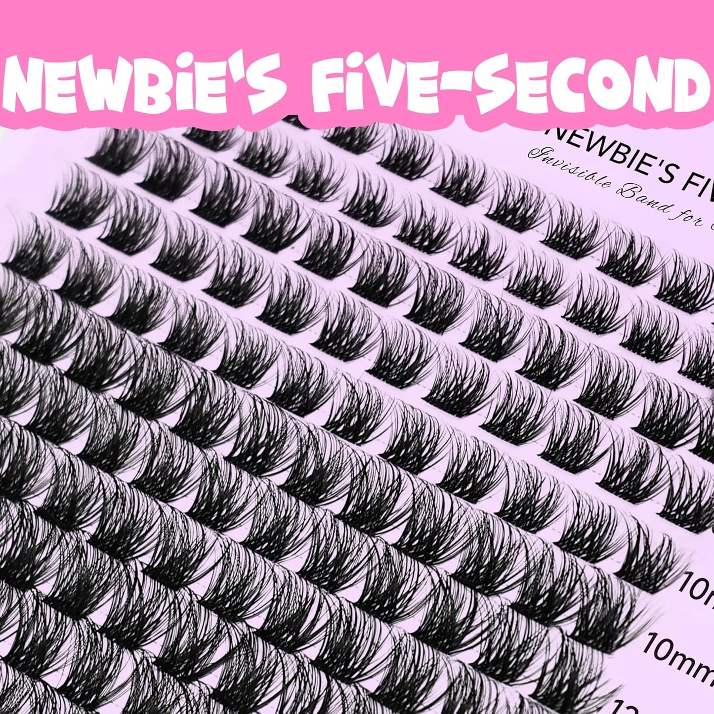 VEYESBEAUTY Lash Clusters Individual Eyelash Extensions Thin & Invisible Band DIY False Eyelashes for Self-application Newbie's Five-Second Series Wispy Lash Tray, Siren 8-16mm Mixed Length