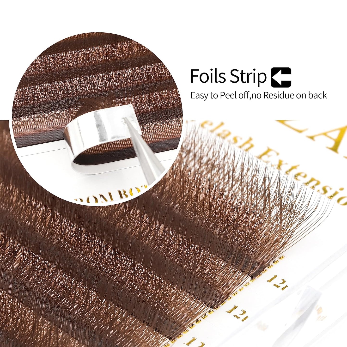 Lash Extensions Brown 4D W Eyelash Extensions W Shape 0.07mm Thickness C Curl 13mm Premade Fans Lashes Colored Lash Extension Volume Lashes Individual Lashes(W-Brown-4D-0.07-C,13mm)