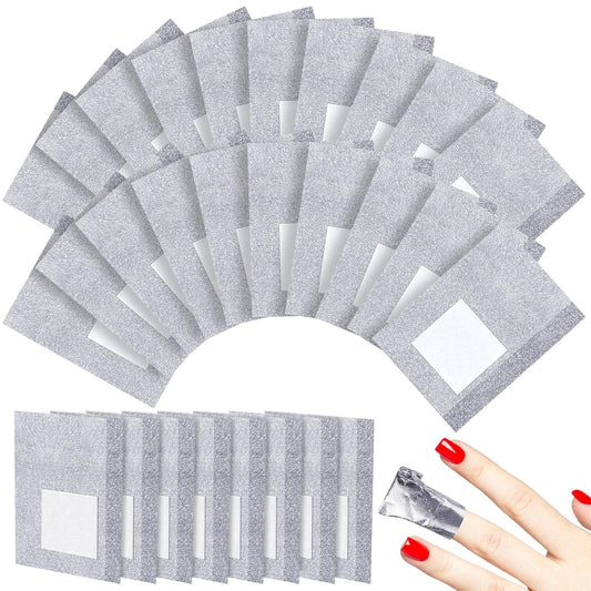 700 Pcs Nail Foil Nail Wraps with Pre-Attached Lint-Free Cotton Pads, Non Acetone Soak Off Nail Polish Remover Kit for Home Professional