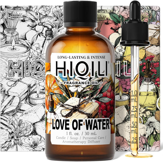 HIQILI Love of Water Fragrance Oil for Aromatherapy Diffuser, Inspired by Kenz. o's L'Eau, Great for Making Scented Candles, Bath Soaps, More DIY Projects - 1 Fl Oz