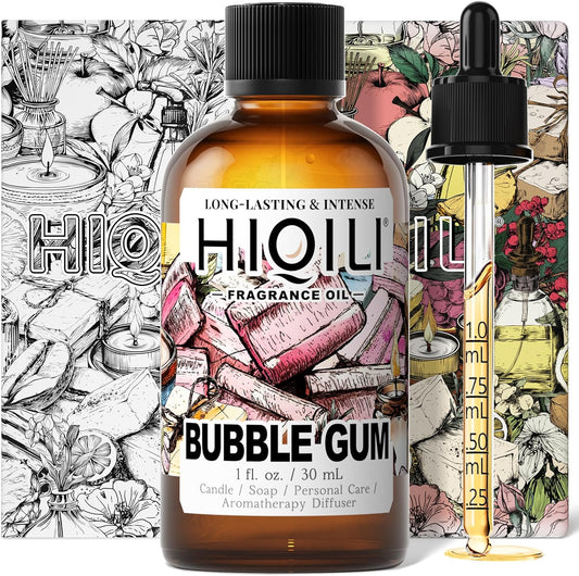 HIQILI Bubble Gum Fragrance Oil for Candle, Soap & Bath Bombs Making, Long Lasting Candy Scents, Home Diffuser Use - 1 Fl Oz
