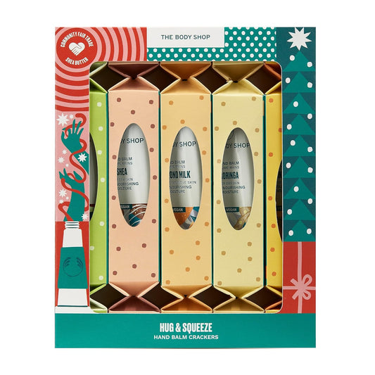The Body Shop Hug & Squeeze Hand Balm Body Care Holiday Gift Set, Vegan, 5-Piece Set