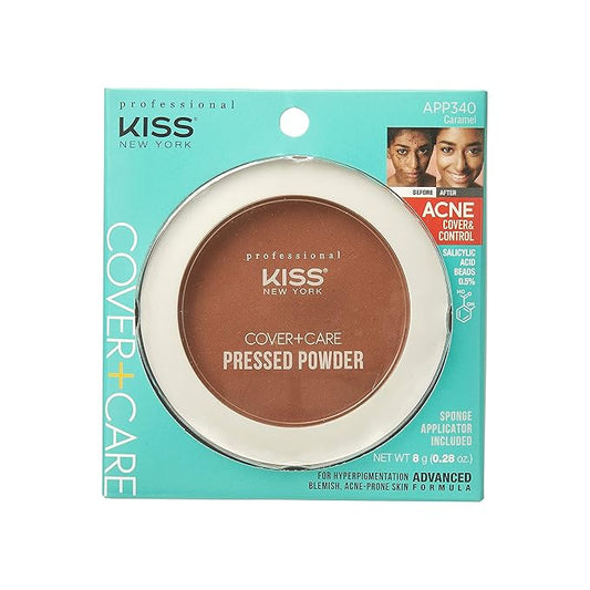KISS Cover and Care Acne Control Pressed Powder Shine Free Face Light Weight Makeup Setting Powder - APP340 (Caramel)